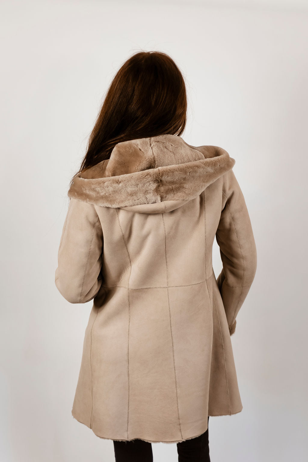 Natural Suede Alix hooded jacket