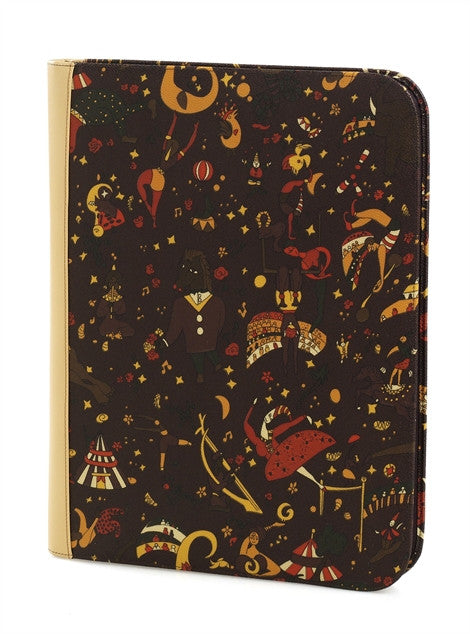 Piero Guidi Magic Circus - 13.5 x 10.5 in. Brown Zipper Notebook