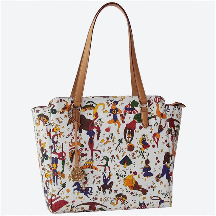 Piero Guidi Magic Circus - 12 x 11 x 5 in. White Large Tote