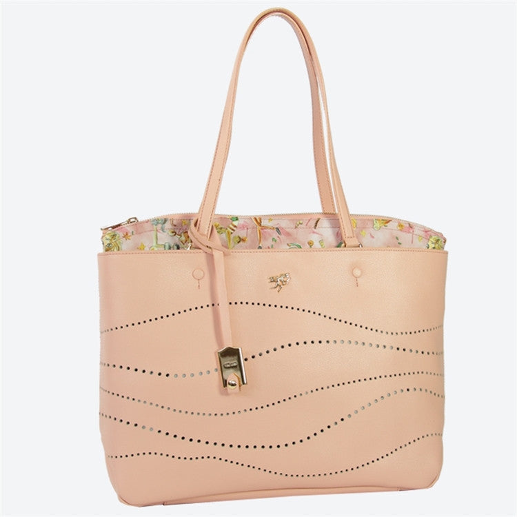 Piero Guidi Cherie Leather - 13 x 10 x 4 in. Sunlight Pink Tote Bag
