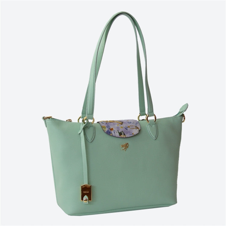 Piero Guidi Magic Circus Cherie Leather- 12 x 9 x5 in. Aqua Green Tote