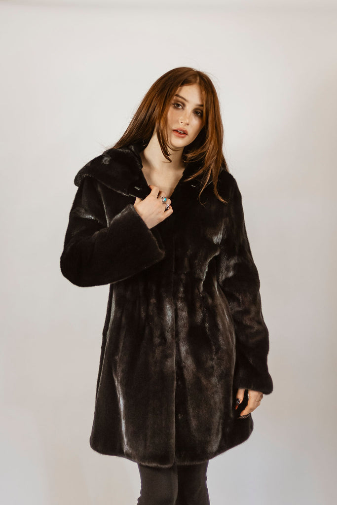 Natural Ranch Mink Hooded Jacket