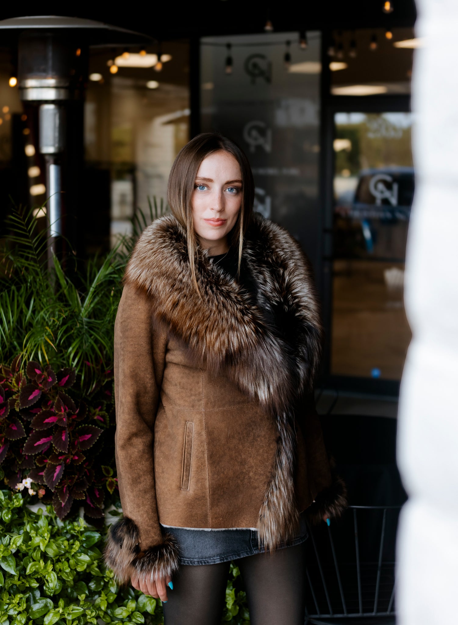 Dyed Cashew Shearling Jacket