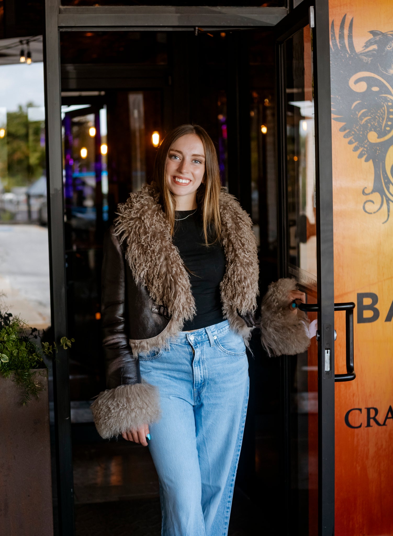 Dyed Antique Tibet Lamb Shearling Jacket