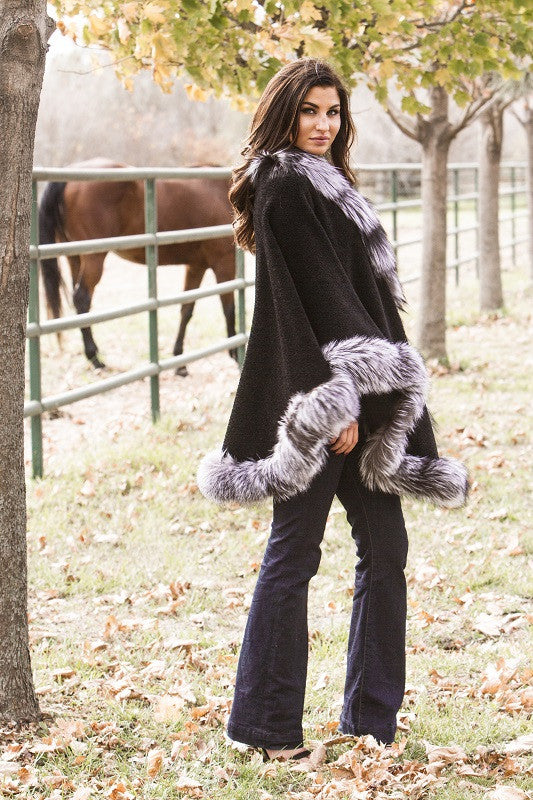 Alpaca cape hotsell with fur trim
