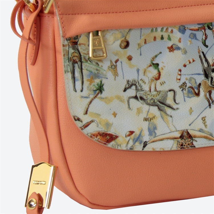 Piero Guidi Cherie Leather - 10 x 8 x 4 in. Apricot Messenger